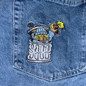Empyre Blue Denim Shorts with Cartoon Design